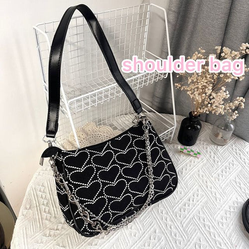 Load image into Gallery viewer, Heart Pattern Shoulder Bag
