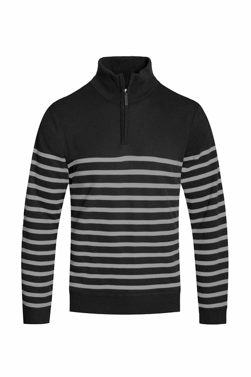 QUARTER ZIP STRIPE POLLUVER