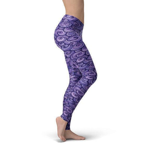 Load image into Gallery viewer, Jean Purple Swirls Leggings
