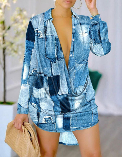 Load image into Gallery viewer, Fashion Autumn Shirt Dress
